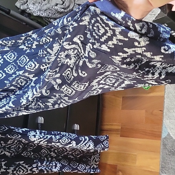 New with tag tribal print navy with white cupio size large pants - Picture 2 of 12